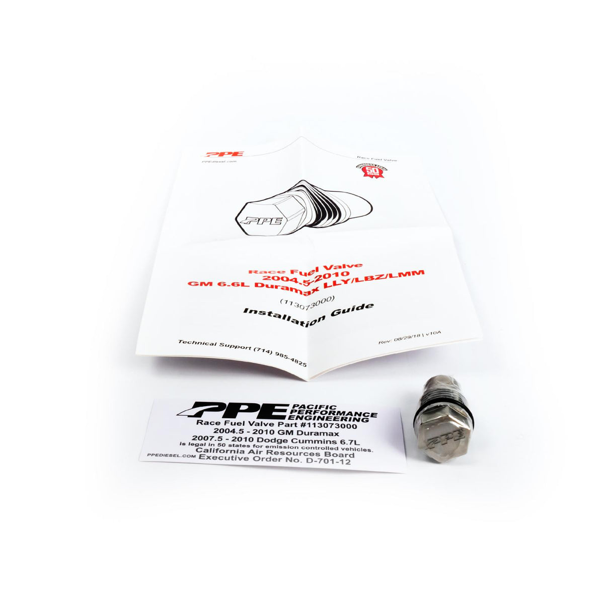 Pacific Engineering PPE Race Fuel Valve - GM 6.6L Duramax 2004.5-2010 and RAM 6.7L Cummins 2007.5-2018 113073000 | 113073000