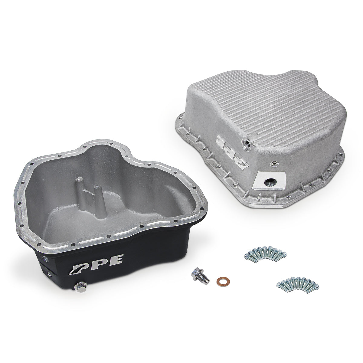 Pacific Engineering PPE Power High-Capacity Cast Aluminum Deep Engine Oil Pan - 2001-2010 GM 6.6L Duramax (17 Hole) - Black 114052020 | 114052020