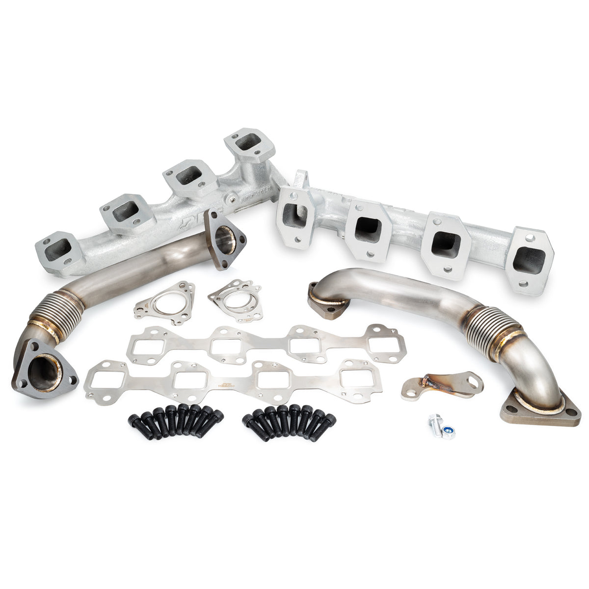 Pacific Engineering PPE Power High-Flow Exhaust Manifold and Up-Pipe Kit - GM 6.6L Duramax 2001-2004 Federal 2001 California-Raw 116111000 | 116111000