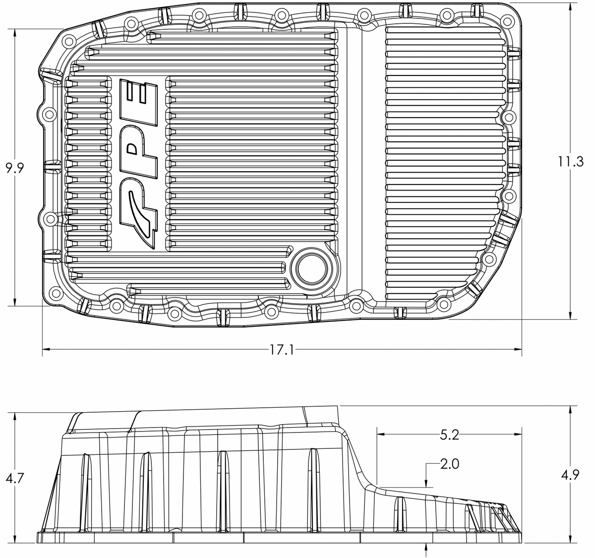 Pacific Engineering PPE Power 6L80 Deep Pan - GM Pickup SUV 2007-2020 - Black 128051620 | 128051620