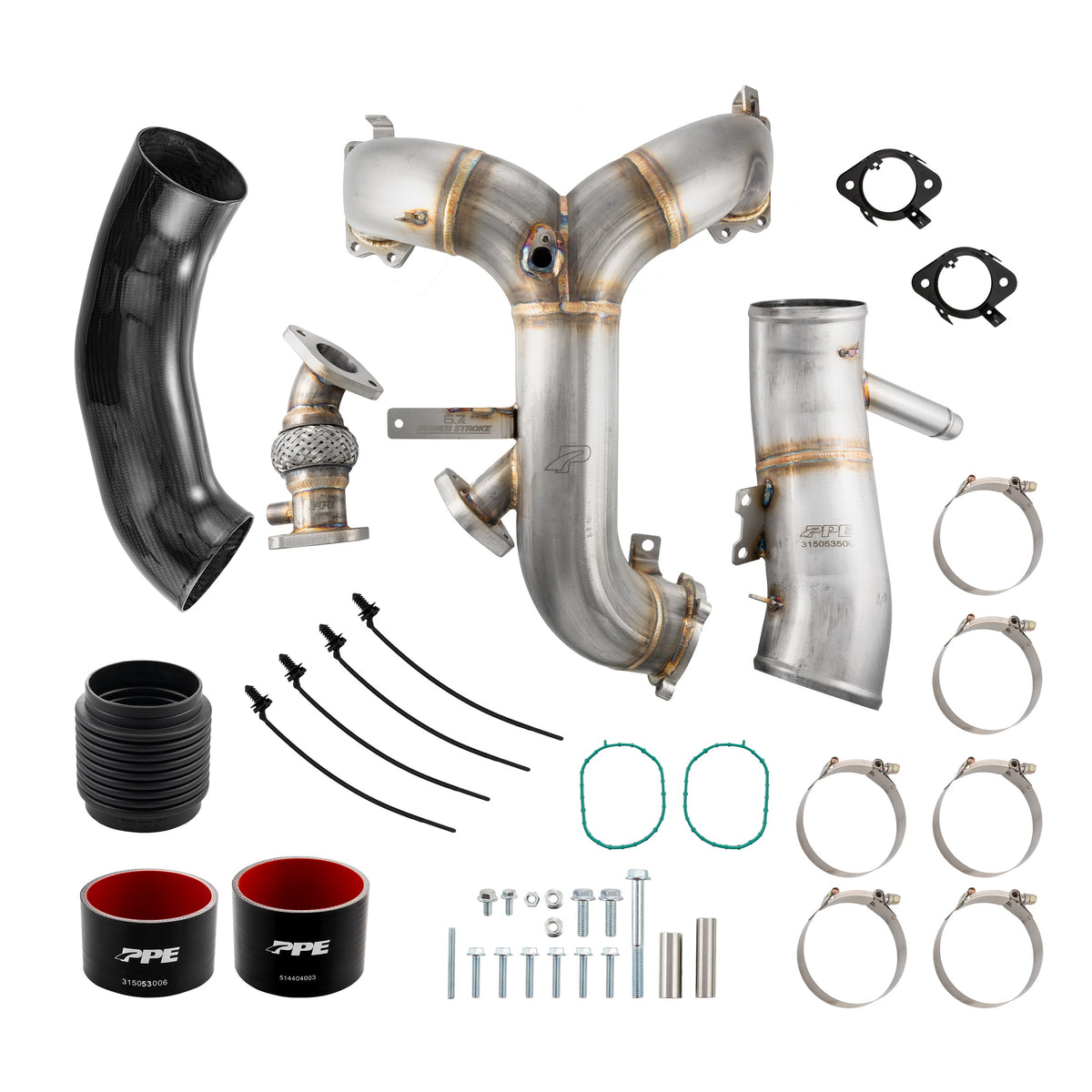 Pacific Engineering PPE Power Turbo Inlet and Intake Manifold Kit - Ford 6.7L Power Stroke 2017-2019 - Raw 315053500 | 315053500