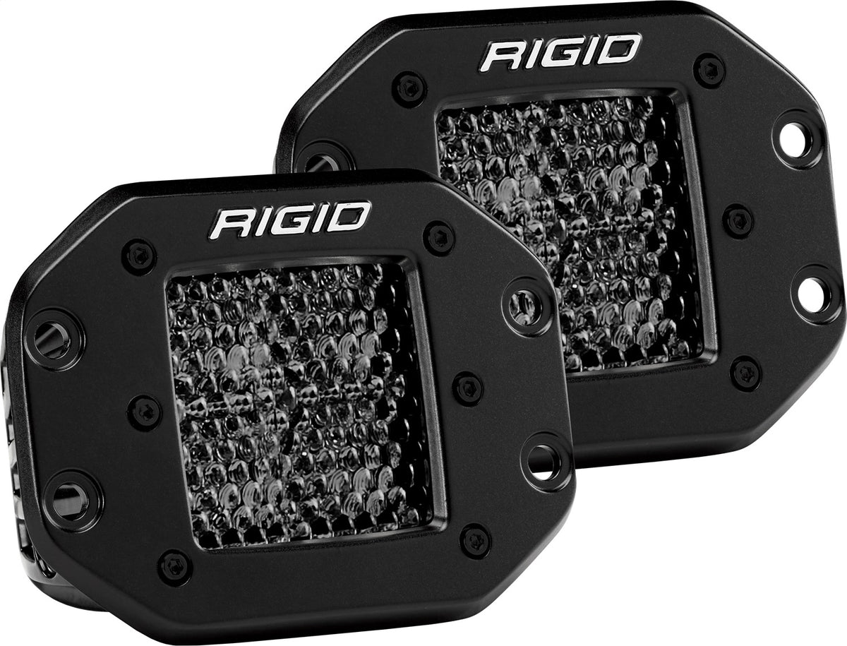 Rigid Industries RIGID D-SERIES PRO SPOT DIFFUSED MIDNIGHT FLUSH MOUNT PAIR 212513BLK | 212513BLK