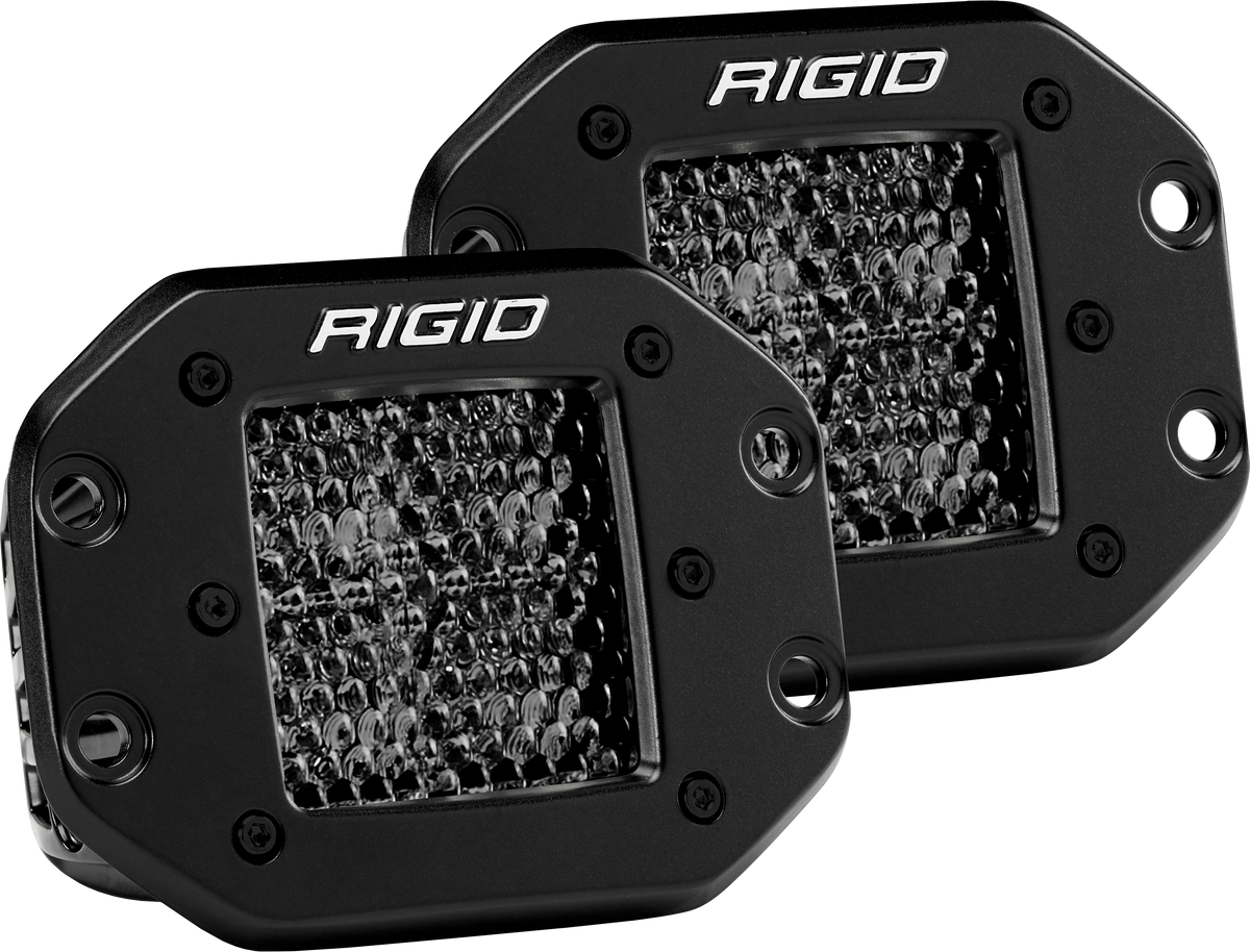 Rigid Industries RIGID D-SERIES PRO SPOT DIFFUSED MIDNIGHT FLUSH MOUNT PAIR 212513BLK | 212513BLK