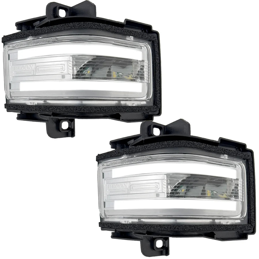Recon Lighting Recon Lighting Ford 17-23 F250F350F450 Superduty Side Mirror Lenses 2-Piece Set w WHITE LED Running Lights AMBER Flashing LED Turn Signals and WHITE LED Spot Lights - Clear Lens 264245WHCLX | 264245WHCLX
