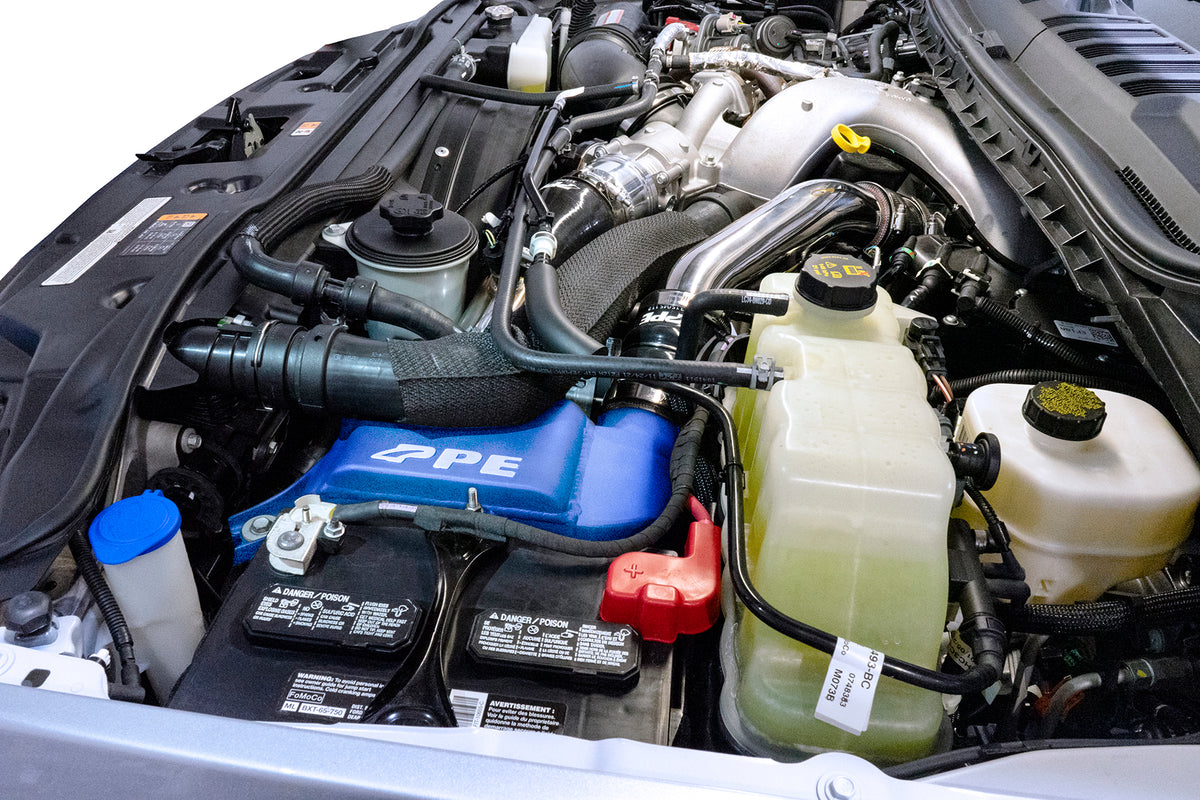 Pacific Engineering PPE Power Air to Water Intercooler Kit - Ford 6.7L Power Stroke 2011-2026 - Blue I C - Polished Pipes 315045122 | 315045122