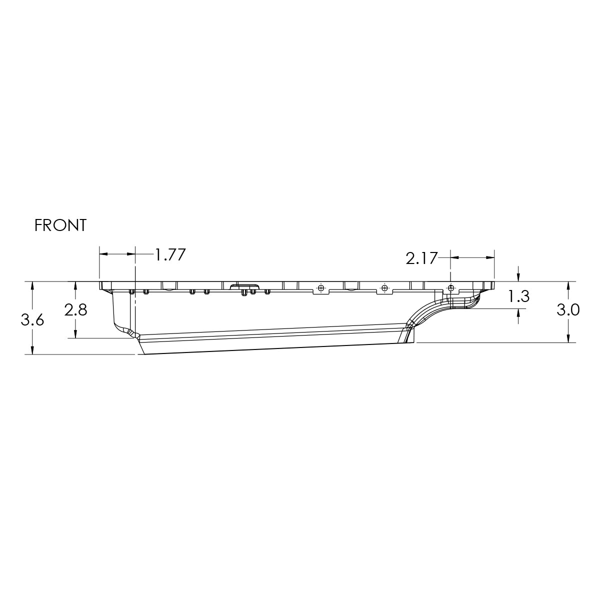 Pacific Engineering PPE Power 10R80 Shallow Transmission Pan - Ford 2017-2026 - Raw 328053200 | 328053200