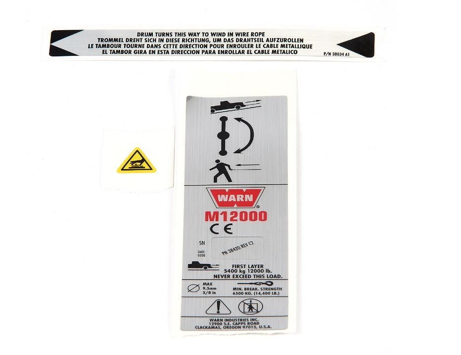 Warn WARN S P LABEL KIT CE M12000 38424 | 38424