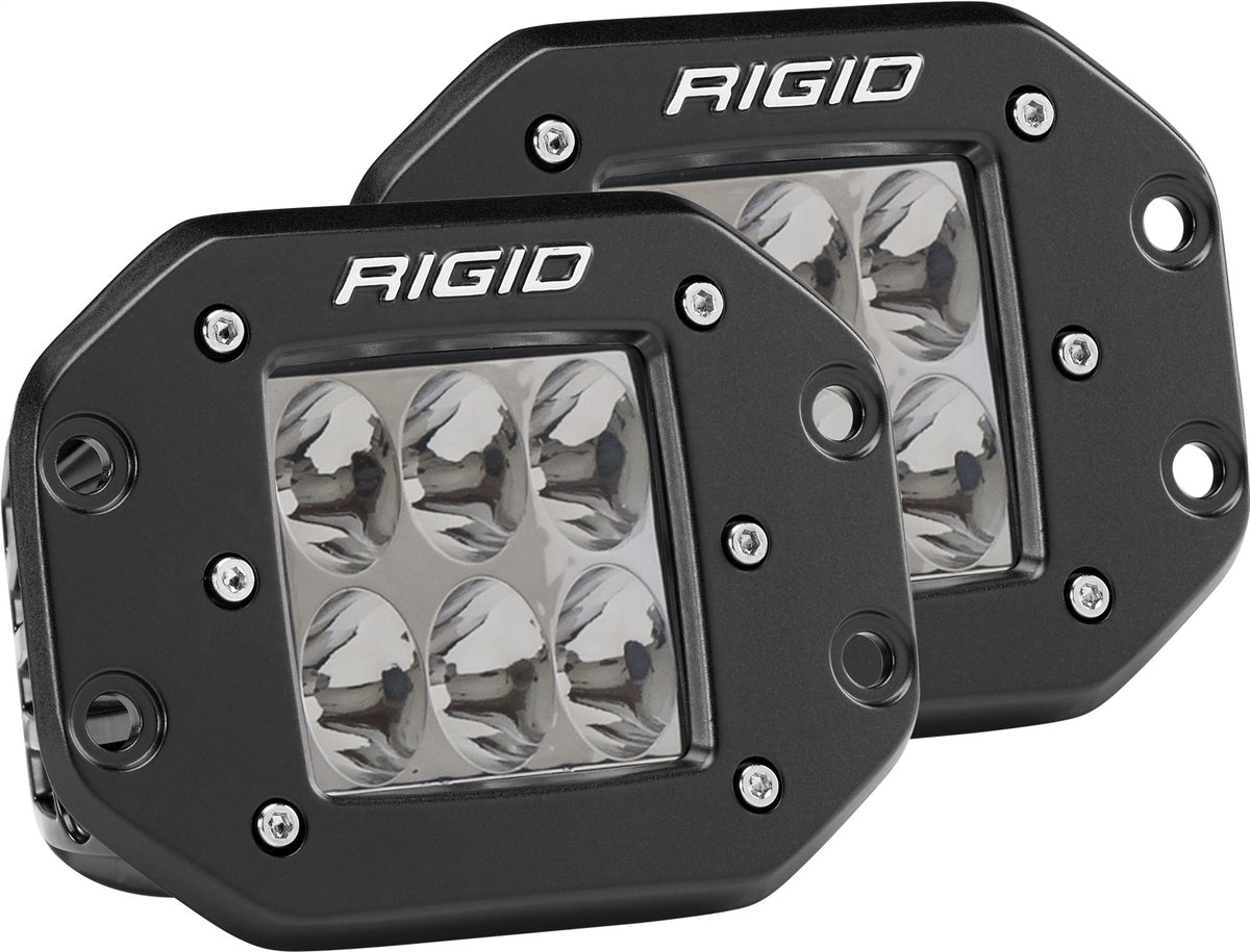 Rigid Industries D-Series PRO LED Light, Driving Optic, Flush Mount, Black Housing, Pair - 512313