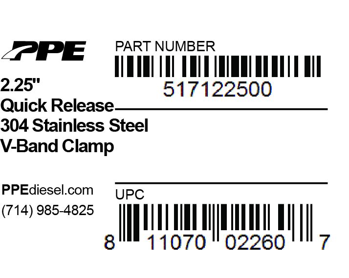 Pacific Engineering PPE 2.25 V-Band Clamp Quick Release SS 517122500 | 517122500