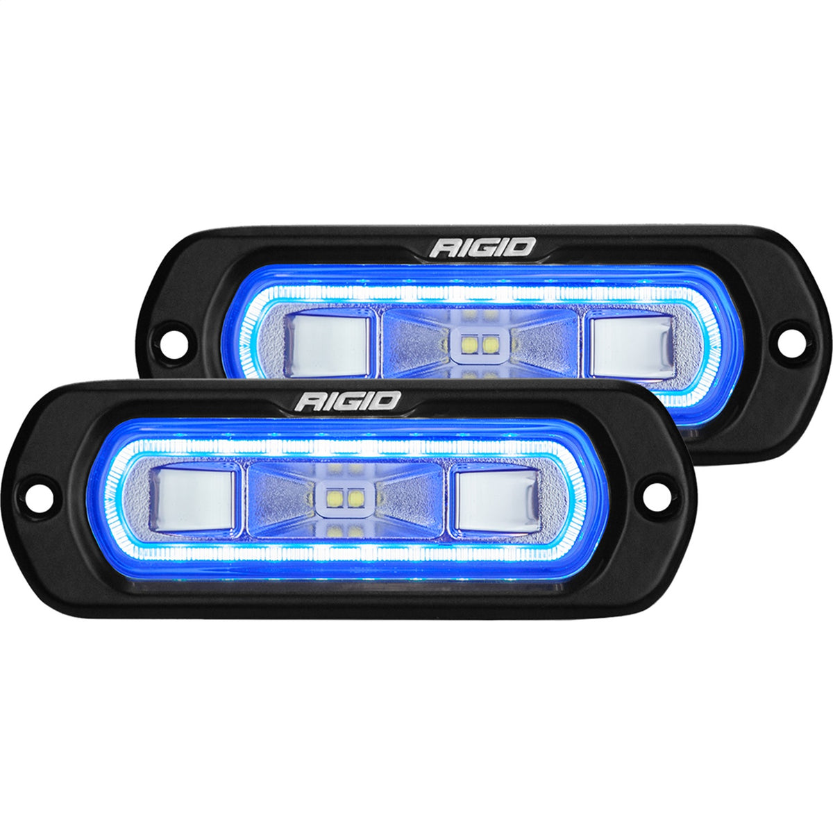 Rigid Industries SR-L Series Off-Road Spreader Pod, 3 Wire, Flush Mount, Blue Halo, Pair - 53221