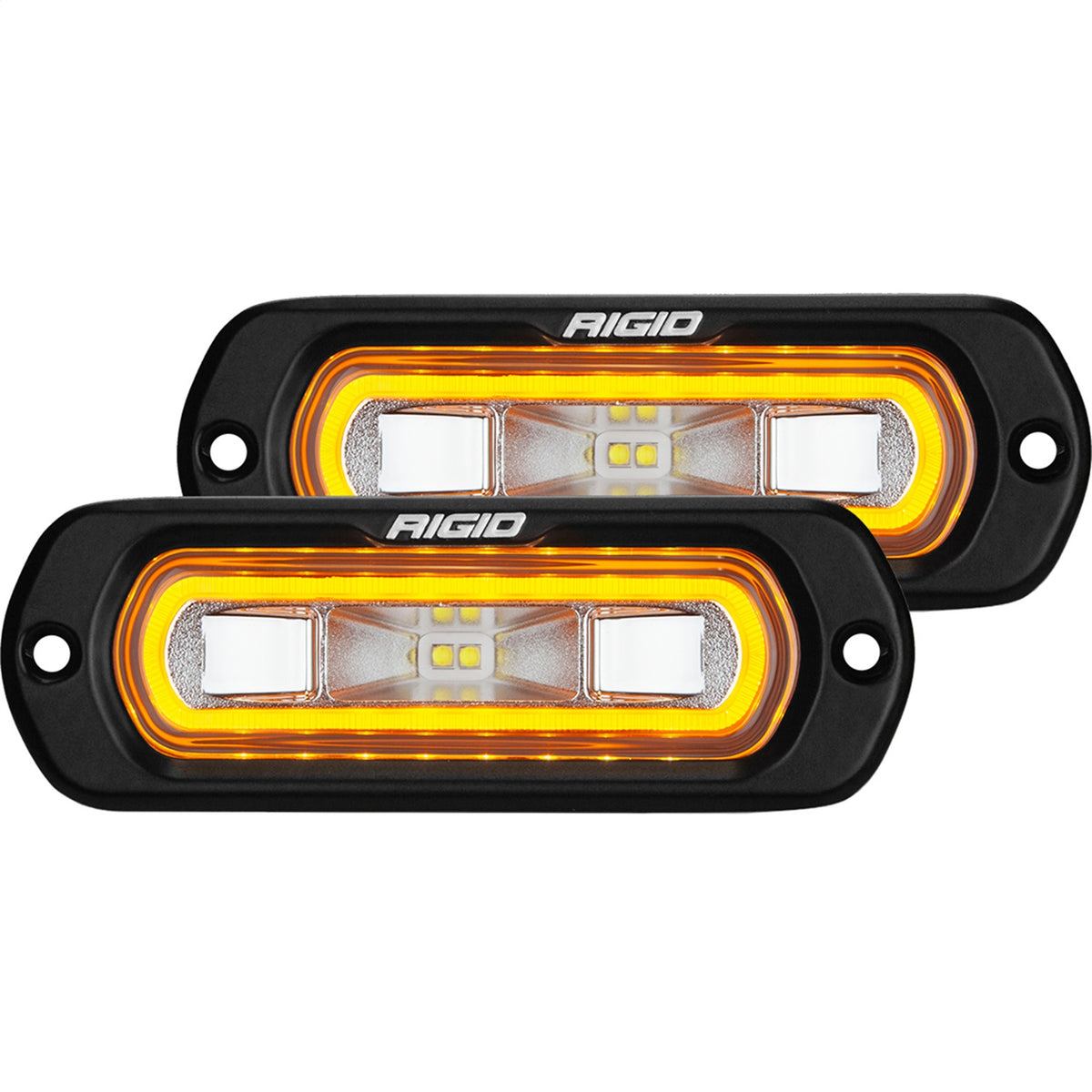 Rigid Industries SR-L Series Off-Road Spreader Pod 3 Wire Flush Mount With Amber Halo Pair RIGID Industries | 53223