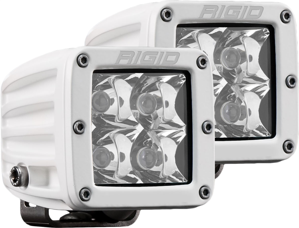Rigid Industries D-Series PRO LED Light, Spot Optic, Surface Mount, White Housing, Pair - 602213