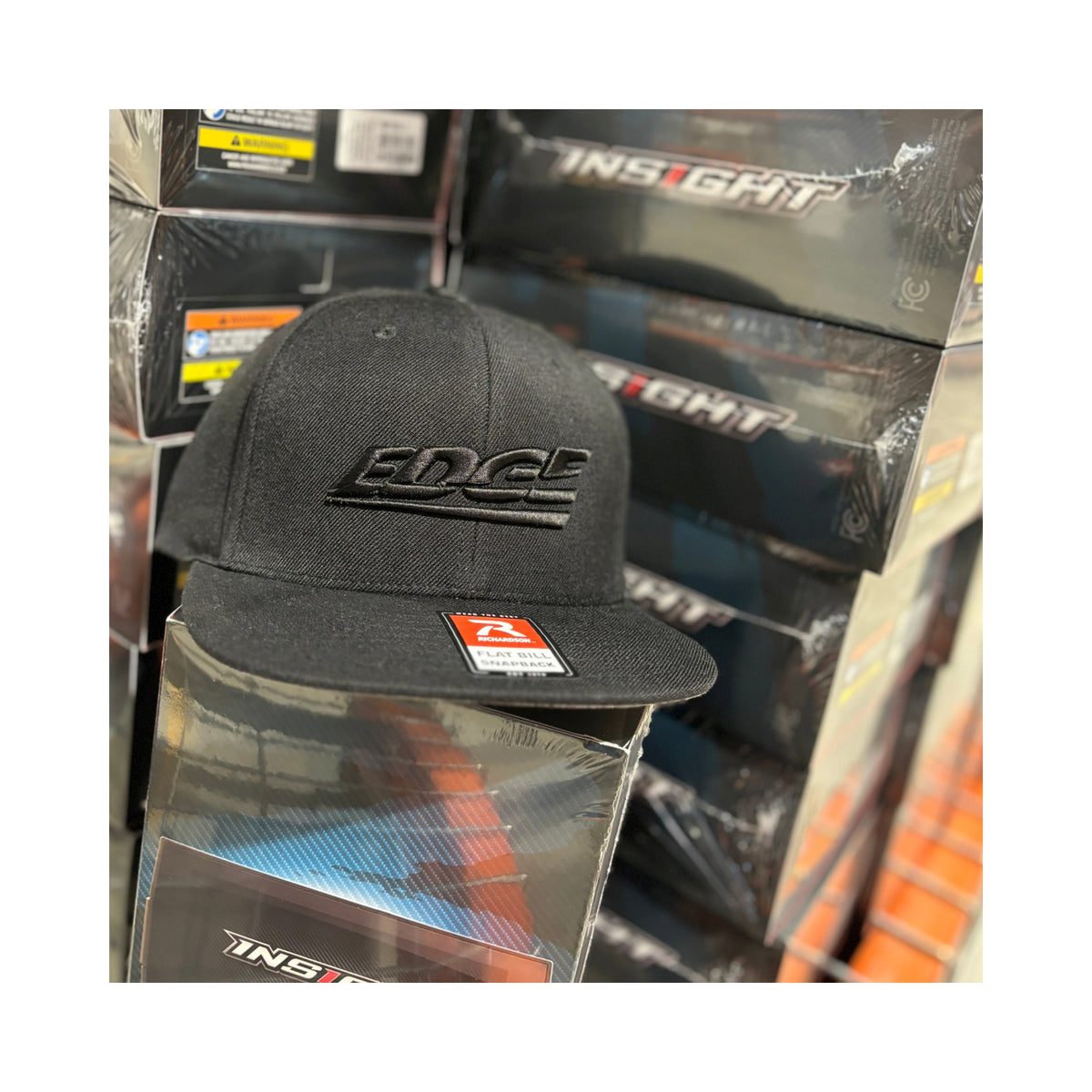 Edge Black Snap Back Flat Bill - 99203E