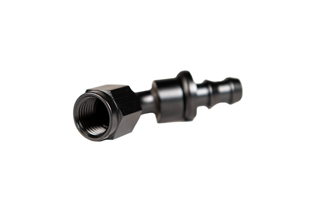 Fleece Performance Fleece Performance -6 45deg to Hose Barb Black FPE-PL-45-06 | FPE-PL-45-06