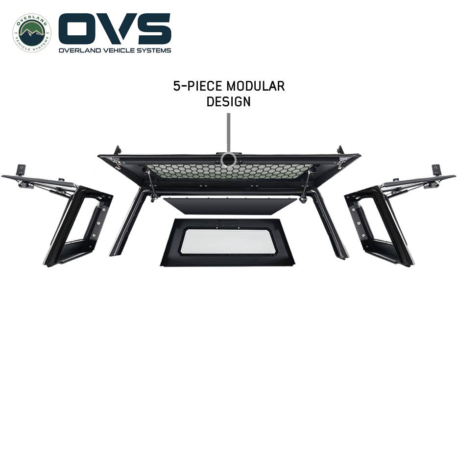 Overland Vehicle Systems OVS Expedition - Truck Cap W Full Wing Doors Front and Rear Windows 3rd Brake Light 70100007 | 70100007