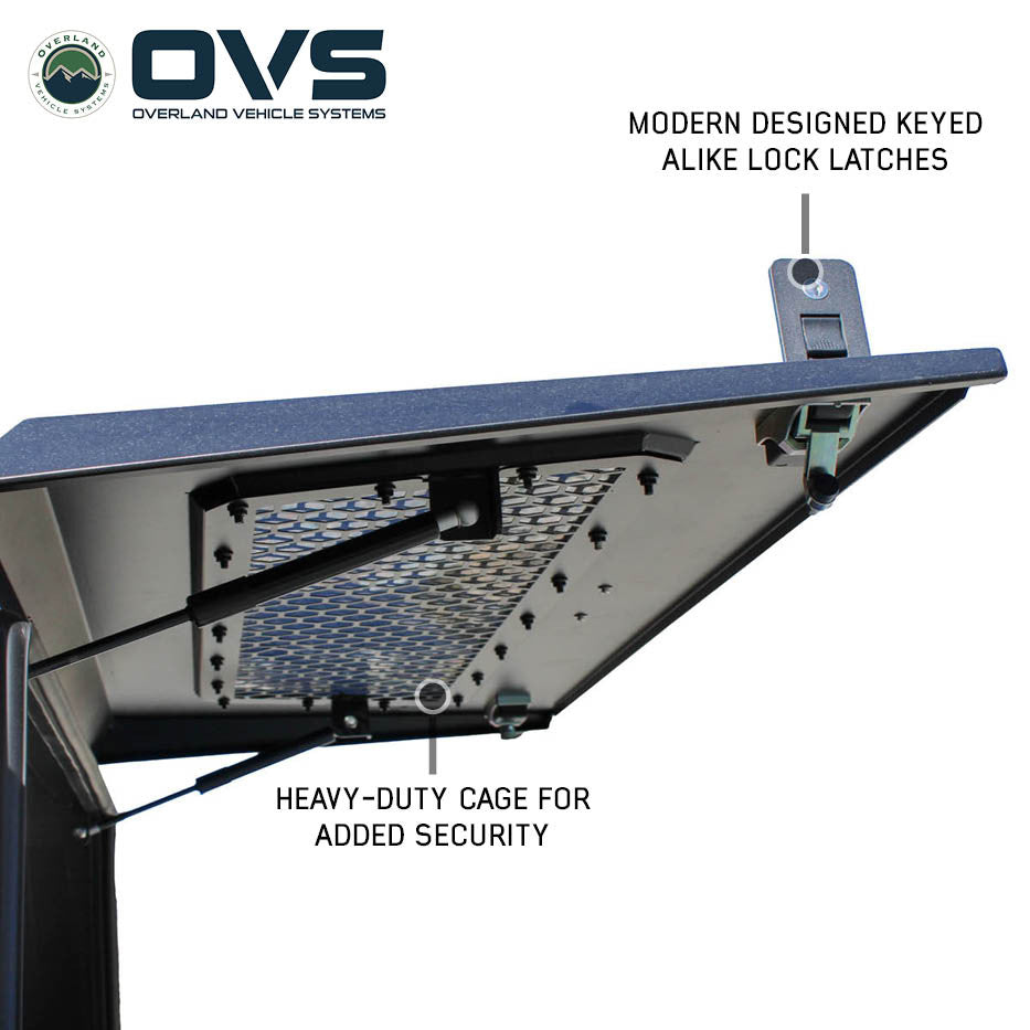 Overland Vehicle Systems OVS Expedition - Truck Cap W Full Wing Doors Front and Rear Windows 3rd Brake Light 70100007 | 70100007