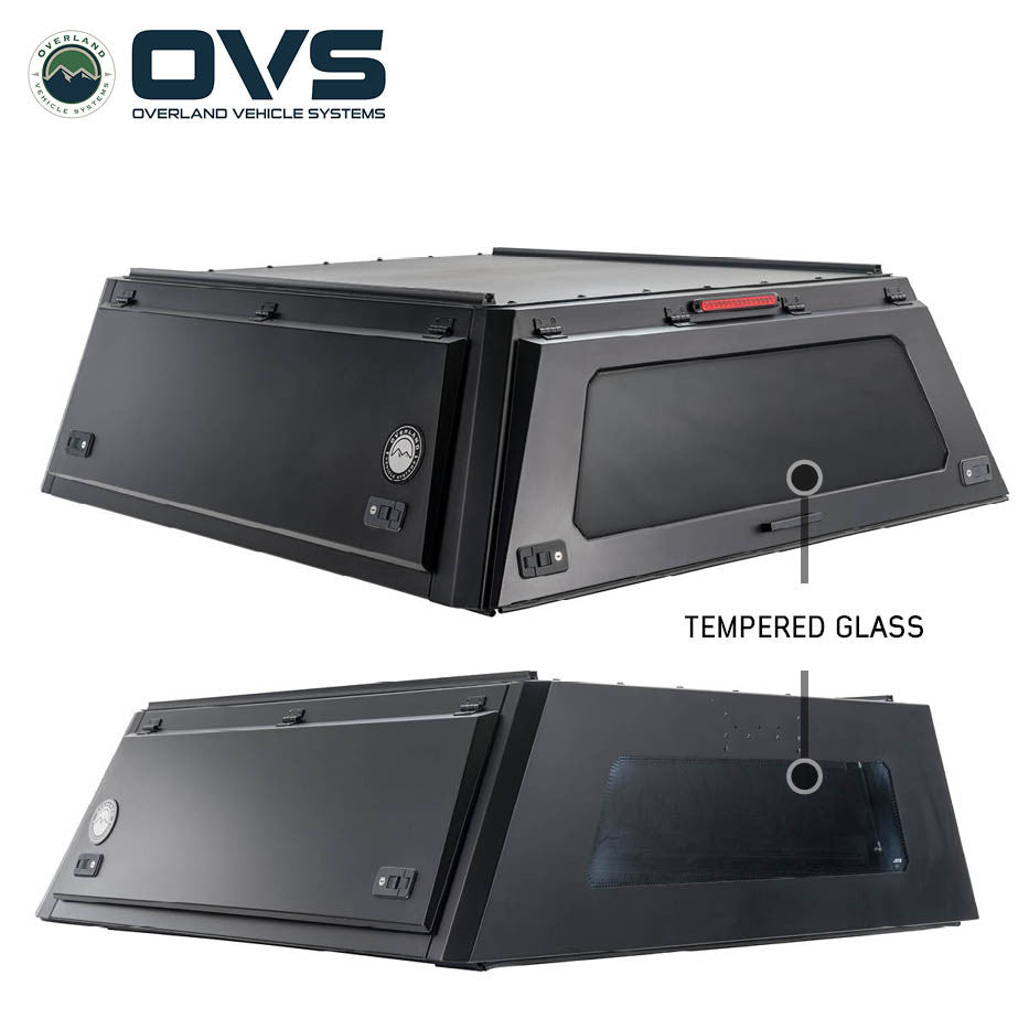 Overland Vehicle Systems OVS Expedition - Truck Cap W Full Wing Doors Front and Rear Windows 3rd Brake Light 70100007 | 70100007