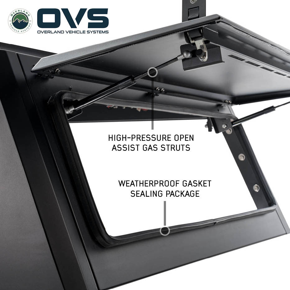 Overland Vehicle Systems OVS Expedition - Truck Cap W Full Wing Doors Front and Rear Windows 3rd Brake Light 70100007 | 70100007