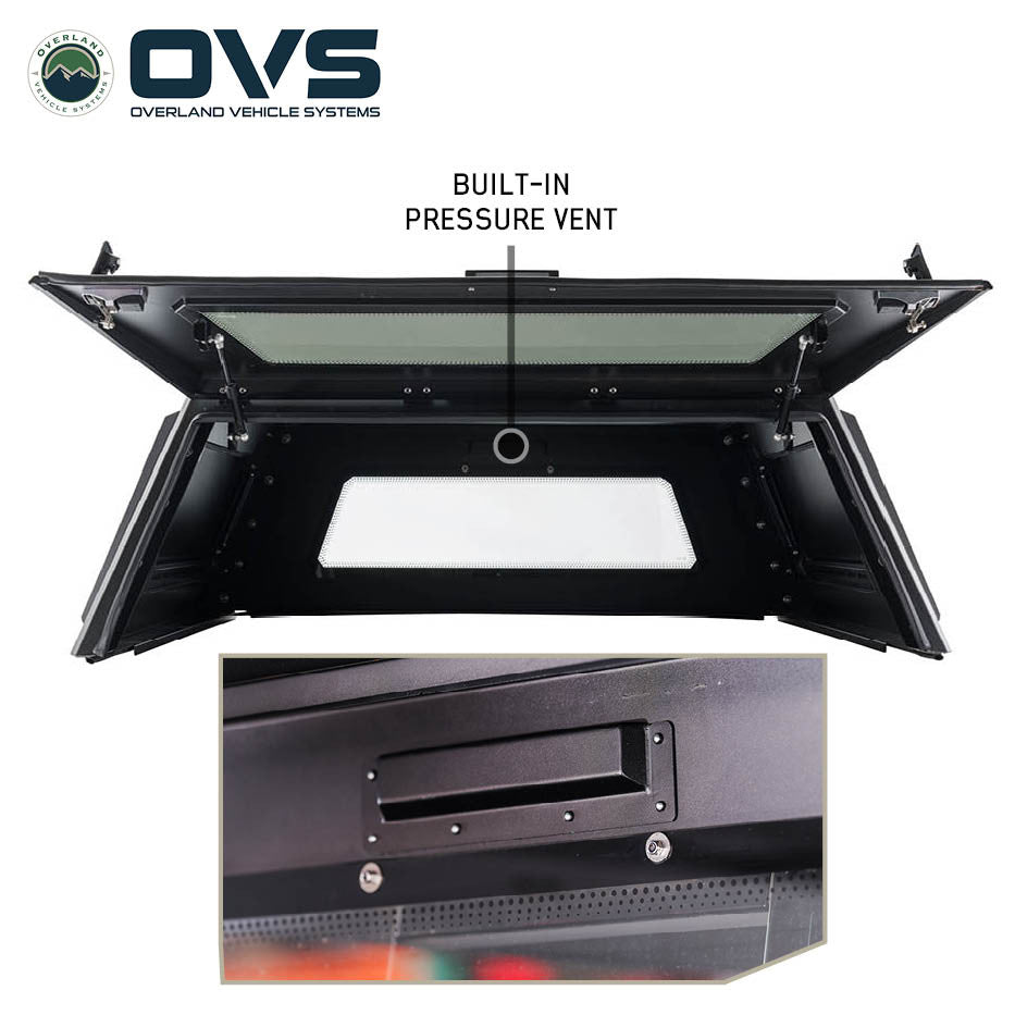 Overland Vehicle Systems OVS Expedition - Truck Cap W Full Wing Doors Front and Rear Windows 3rd Brake Light 70100007 | 70100007