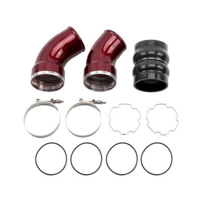 Wehrli Custom Fabrication Wehrli CUSAtom Passenger Side 3.5 in. Intercooler Pipe 06-10 Duramax LBZ LMM Gloss Black 100367-GB | 100367-GB