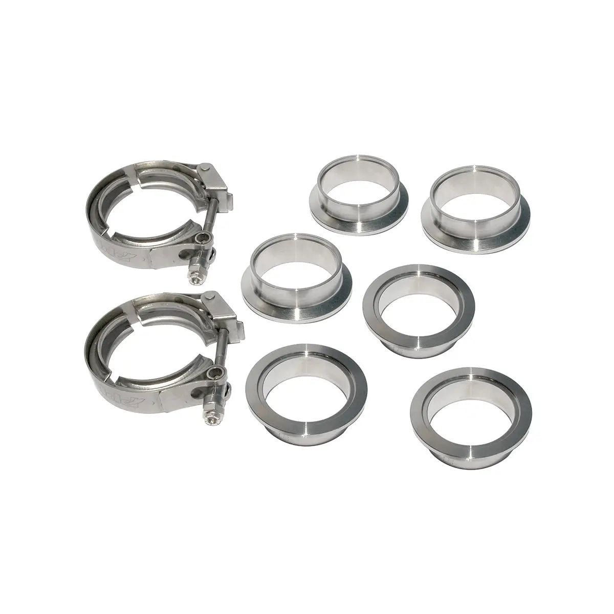 Pacific Engineering PPE Power 2.0 QR V-Band 304 Stainless Steel Clamps - Aluminum Flanges - 8 Piece Set (2C 3M 3F) 517220008 | 517220008