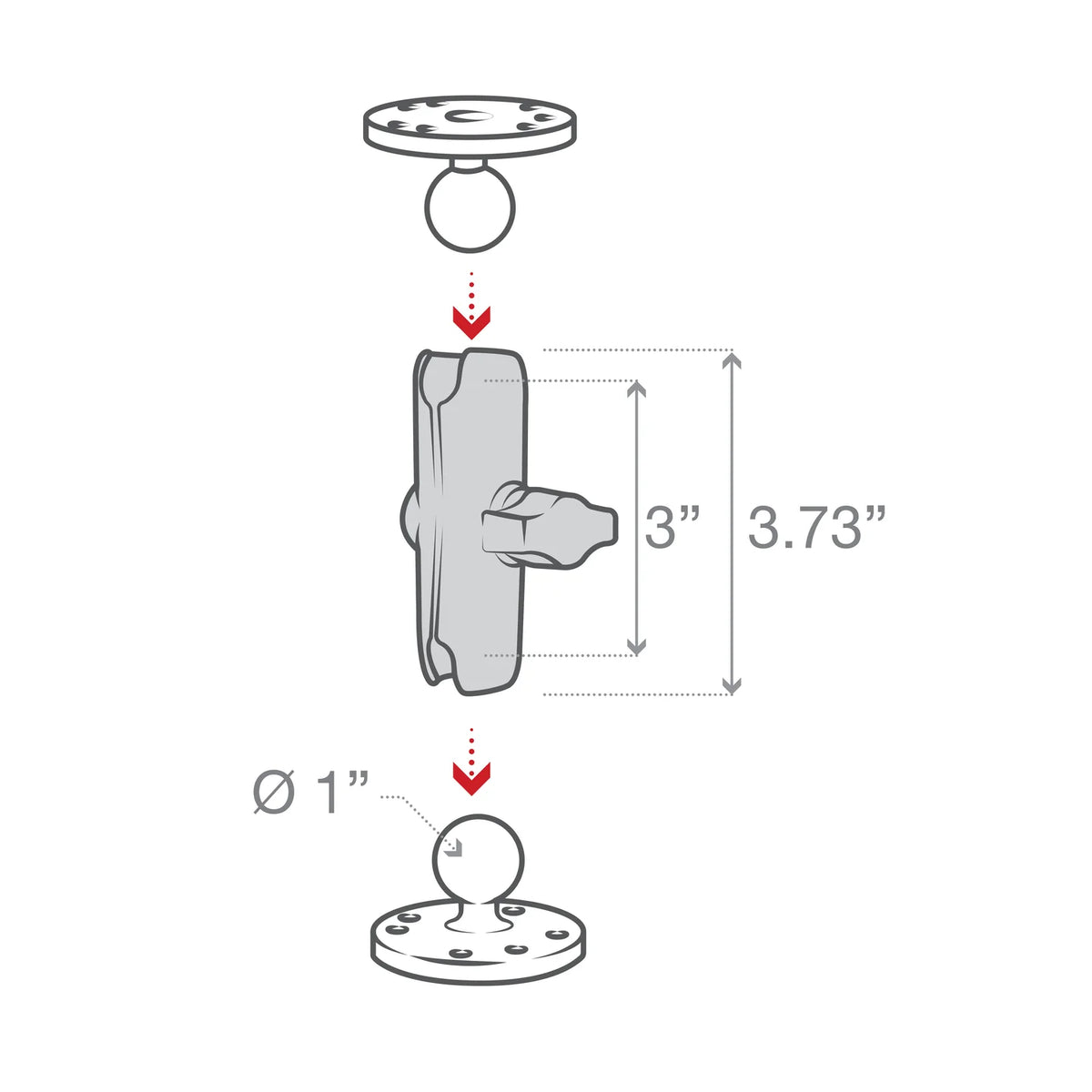 RAM Mounts RAM Double Socket Arm | RAM-B-201U