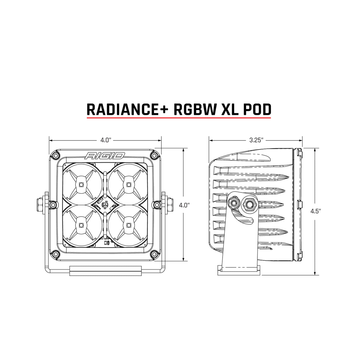 Rigid Industries RIGID RADIANCE POD XL RGBW PAIR 322053 | 322053