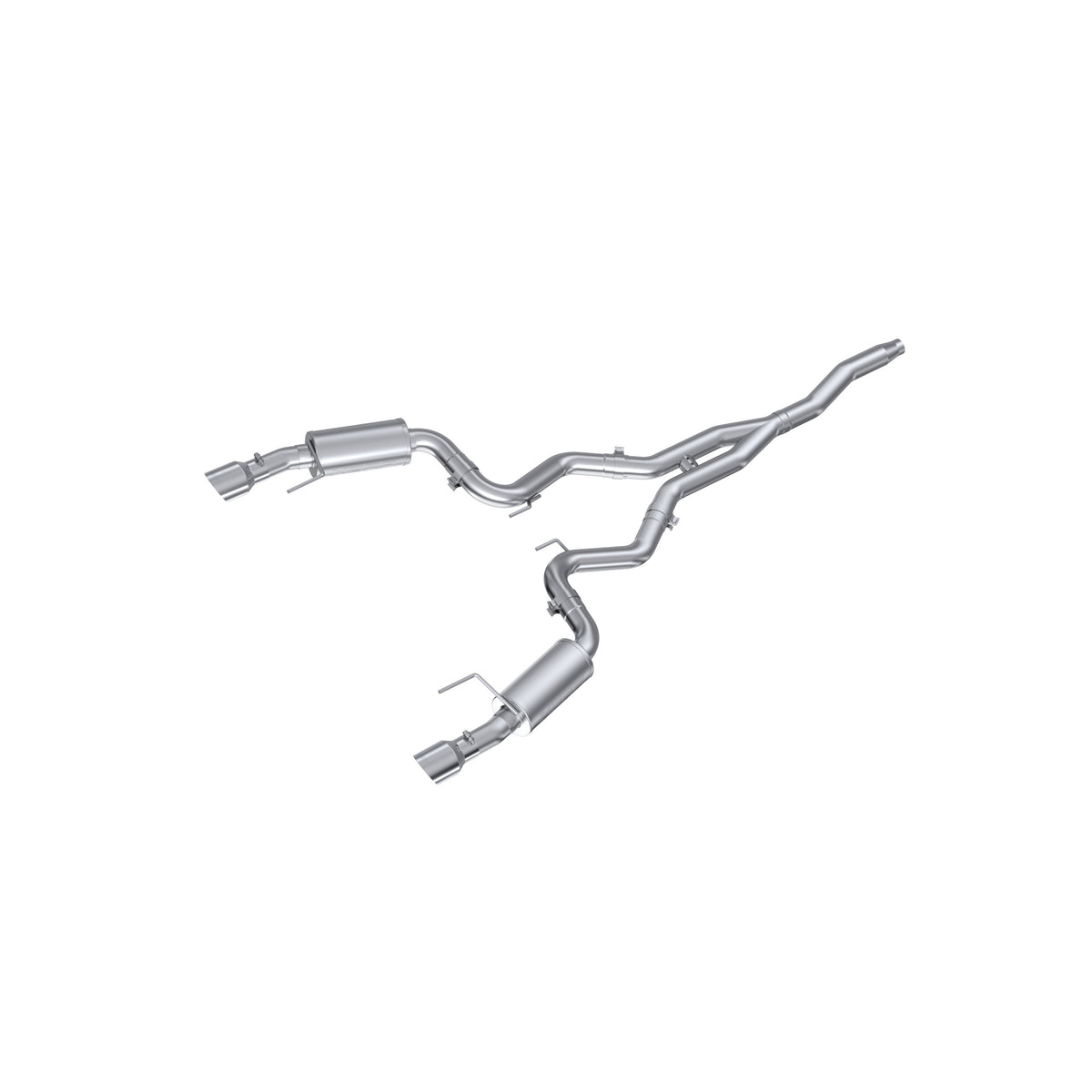 MBRP MBRP 2015 2018 Ford Mustang 2.3 EcoBoost T409 Stainless Steel 3 Cat Back Dual Split Rear with 4.5 Tips (Street Version) S7274409 | S7274409