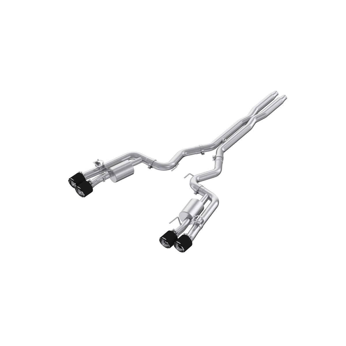 MBRP MBRP 2024 2026 Ford Mustang Dark Horse 5.0L T304 Stainless Steel 3 Cat-Back Quad Split Rear Exit with Carbon Fiber Tips Active S72843CF | S72843CF