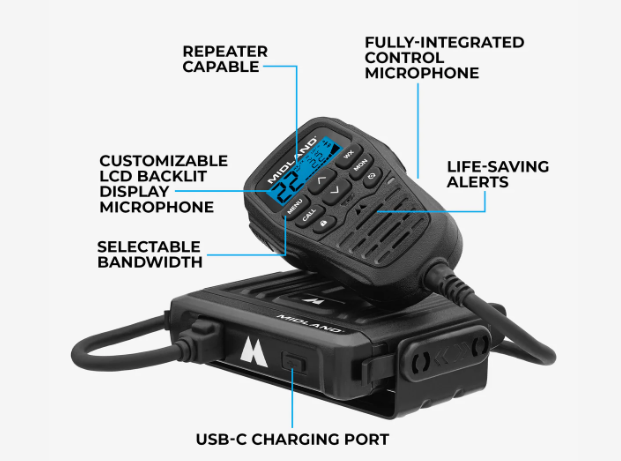Midland Radios Micro Mobile 15 Watt GMRS Radio bundles | MXT275VP4