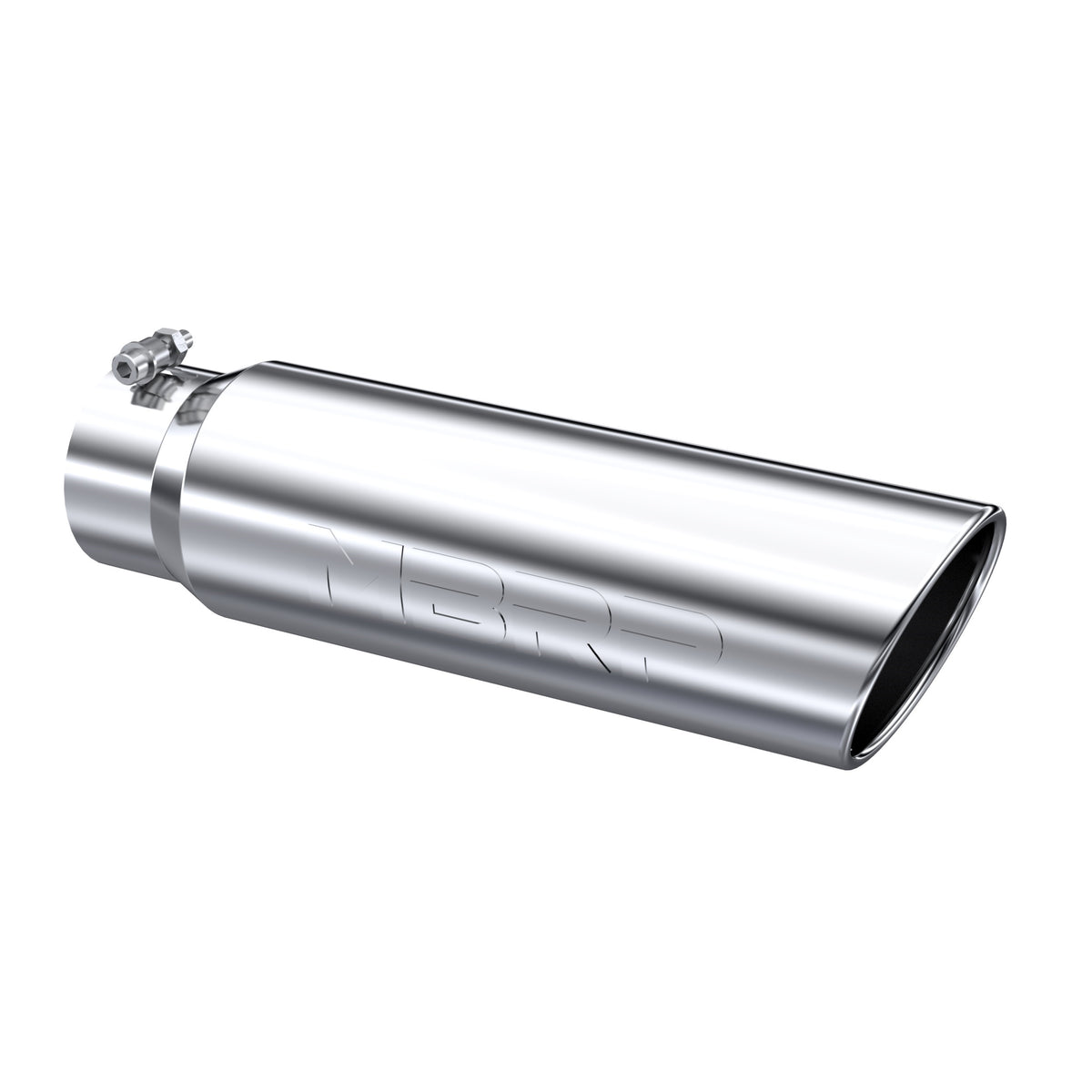 MBRP MBRP T304 Stainless Steel Tip; 5 OD; Angled Rolled End; 4 inlet 18 length T5124 | T5124