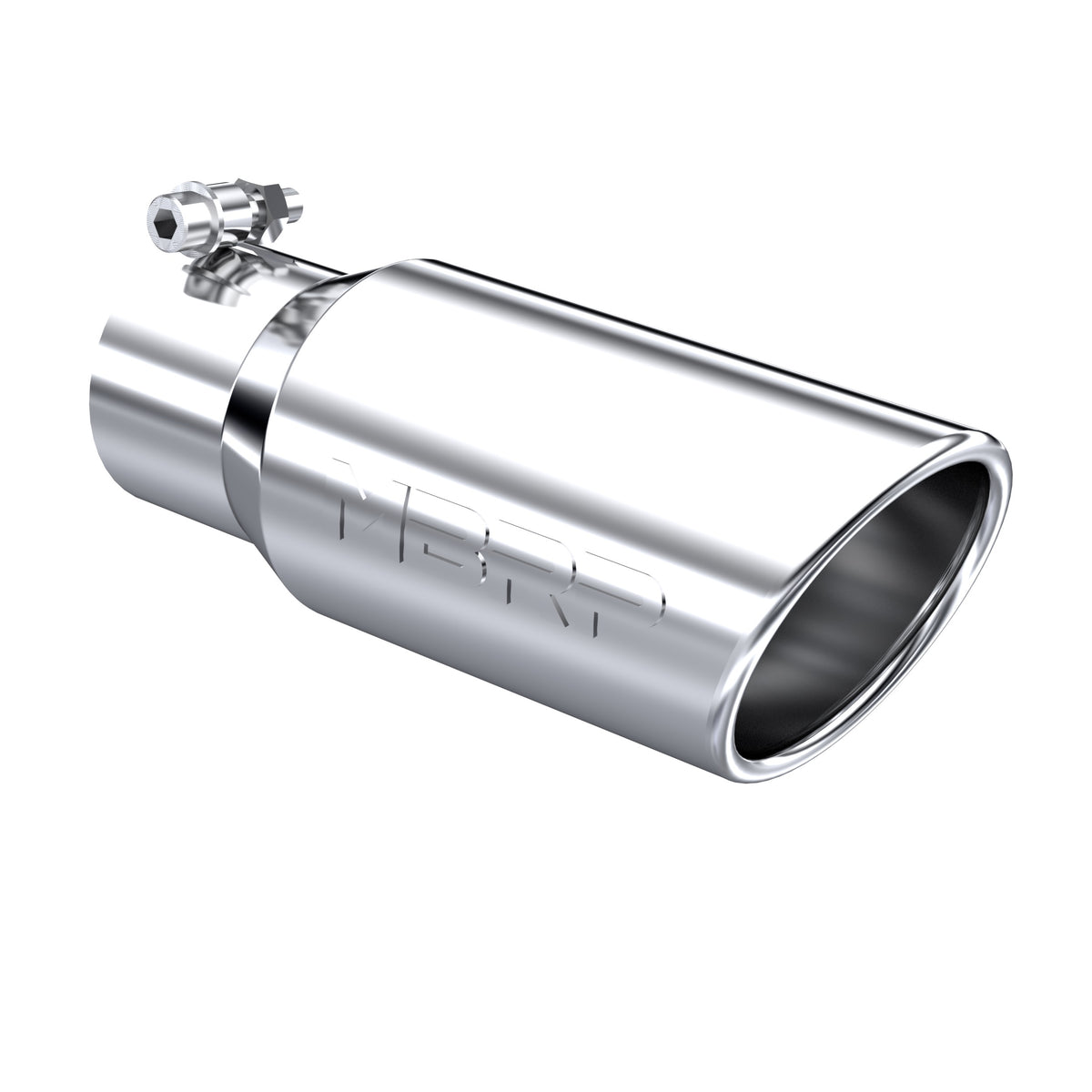 MBRP MBRP T304 Stainless Steel Tip; 4 OD; Angled Cut Rolled End; 3 inlet; 10 length T5155 | T5155