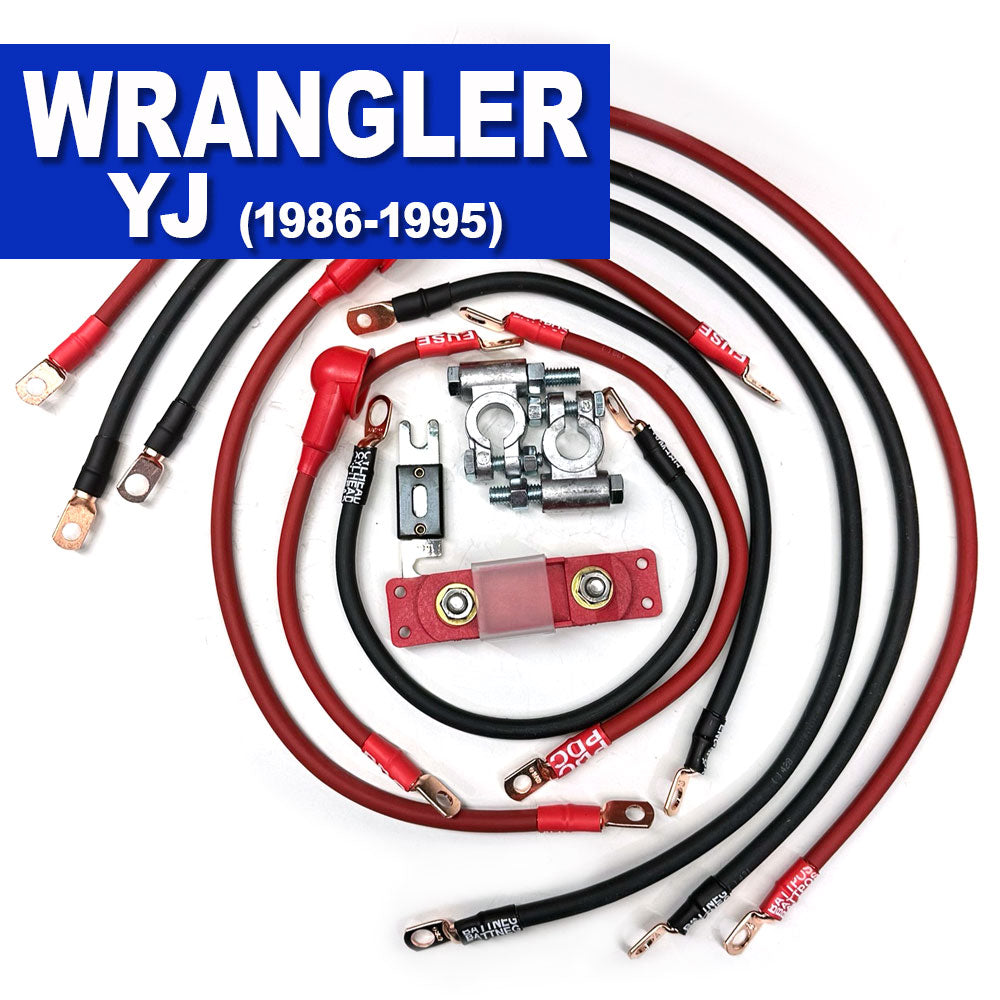 JeepCables.com JeepCables Big 7 Jeep Wrangler YJ (1991-1995) 2.5L 2GA | YJ-25-2G-9195