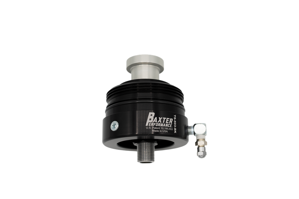 Baxter Performance Baxter Universal for most Toyota engines with 2.0 liter engines (not the V8). Has a slightly lower profile extra clearance for Temperature sensor .Utalizes a schrader valve for oil evacuation when removing a spin-on oil filter TS-503-B