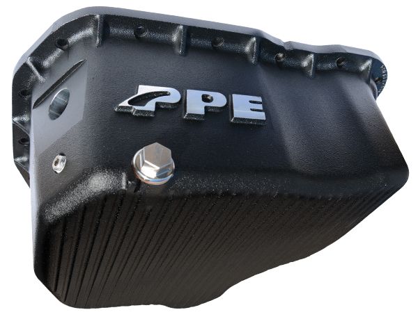 Pacific Engineering PPE Power High-Capacity Cast Aluminum Deep Engine Oil Pan - 2001-2010 GM 6.6L Duramax (17 Hole) - Black 114052020 | 114052020