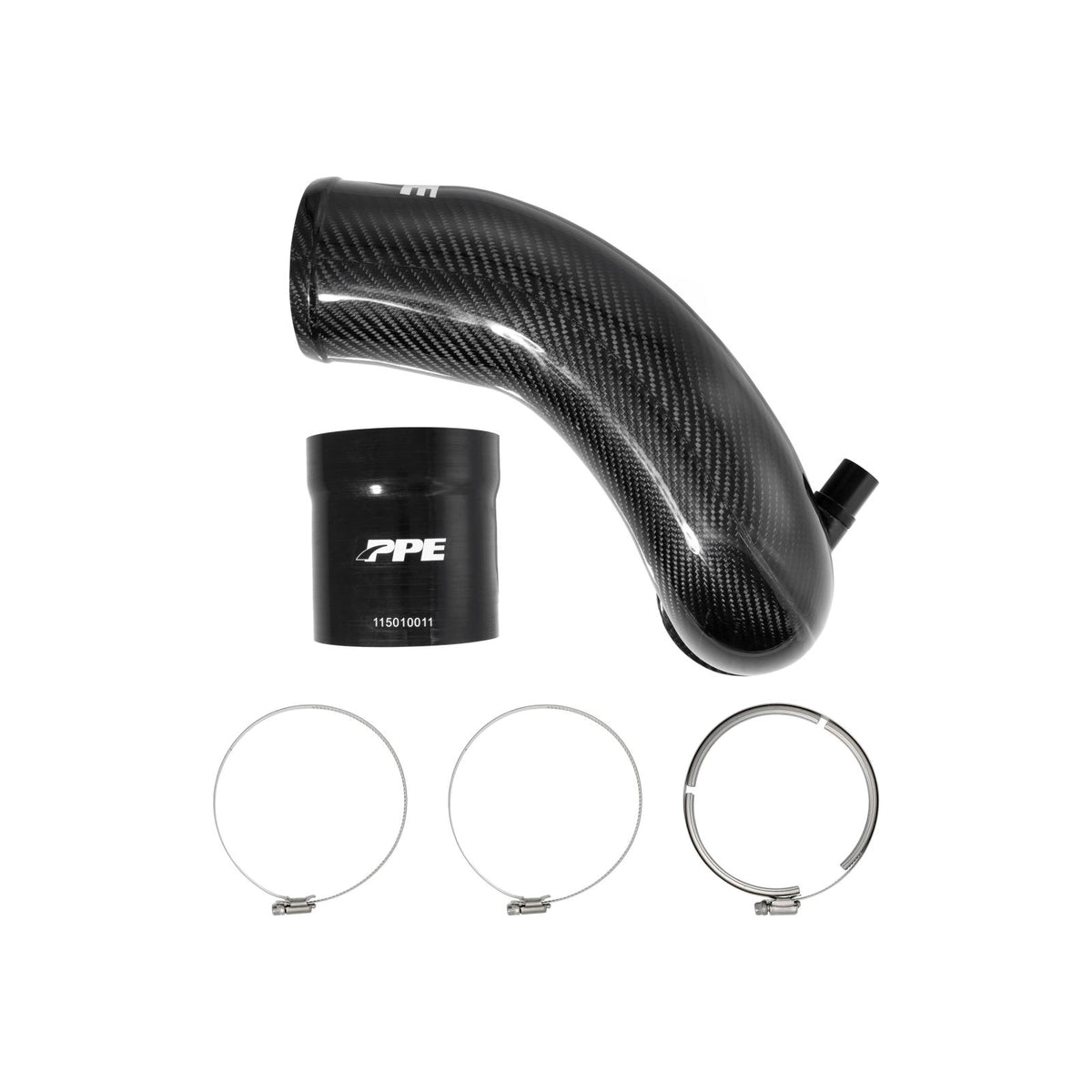 Pacific Engineering PPE Power Turbo Inlet 2004.5-2005 GM 6.6L Duramax LLY - Zilla Carbon Fiber Weave 115010060 | 115010060