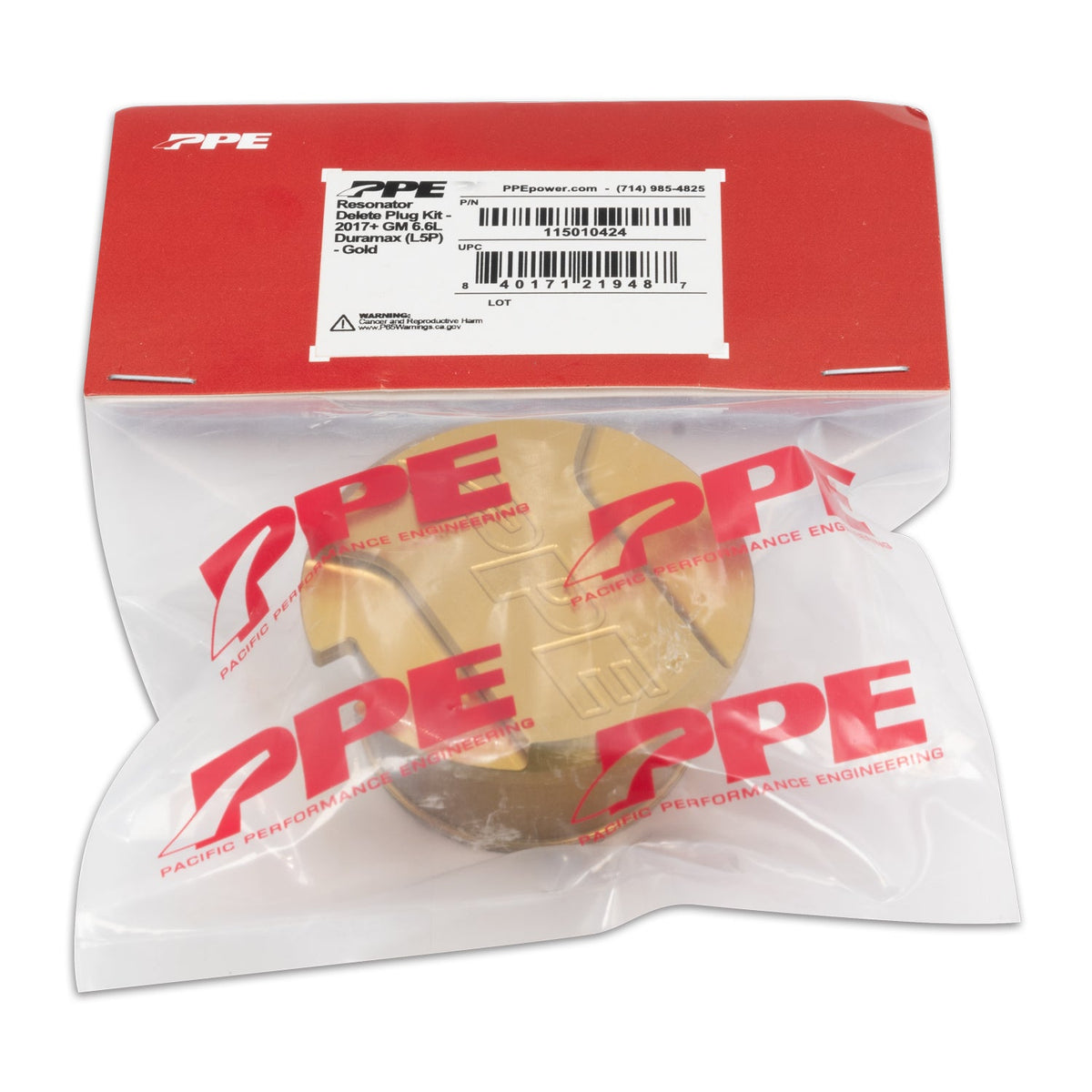 Pacific Engineering PPE Power Resonator Delete Plug - GM 6.6L Duramax 2017-2026 L5P - Raw 115010400 | 115010400