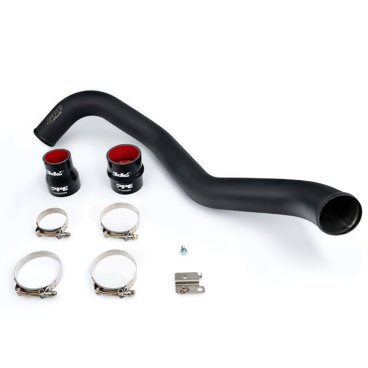 Pacific Engineering PPE Power Intercooler Charge Pipe Kit Hot Side - GM 6.6L Duramax 2004.5-2010 - Black 115022020 | 115022020