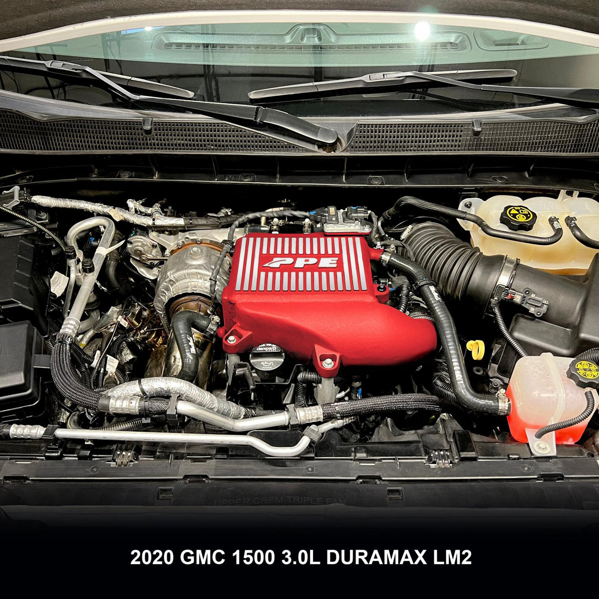 Pacific Engineering PPE Power Intercooler Kit - Air to Water - GM 3.0L Duramax 2020-2026 LM2 LZ0 - Red  Brushed Fins 115030012 | 115030012
