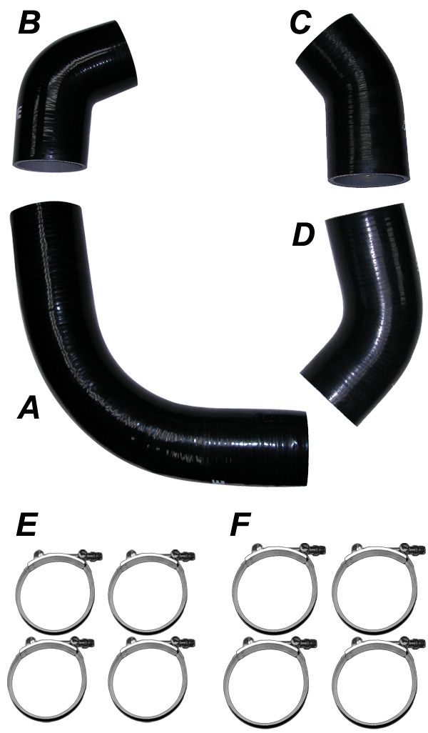Pacific Engineering PPE Turbo Charge Pipes Silicone Hose Kit with Stainless Steel Clamps - GM 6.6L Duramax 2001 LB7 115910101 | 115910101