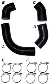 Pacific Engineering PPE Turbo Charge Pipes Silicone Hose Kit with Stainless Steel Clamps - GM 6.6L Duramax 2001 LB7 115910101 | 115910101