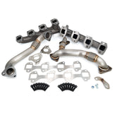 Pacific Engineering PPE Power High Flow Exhaust Manifold and Up-Pipe Kit - 2002-2004 GM 6.6L LB7 California Emissions - Black 116111220 | 116111220