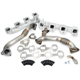 Pacific Engineering PPE Power High Flow Exhaust Manifold and Up-Pipe Kit - 2002-2004 GM 6.6L LB7 California Emissions - Silver 116111235 | 116111235