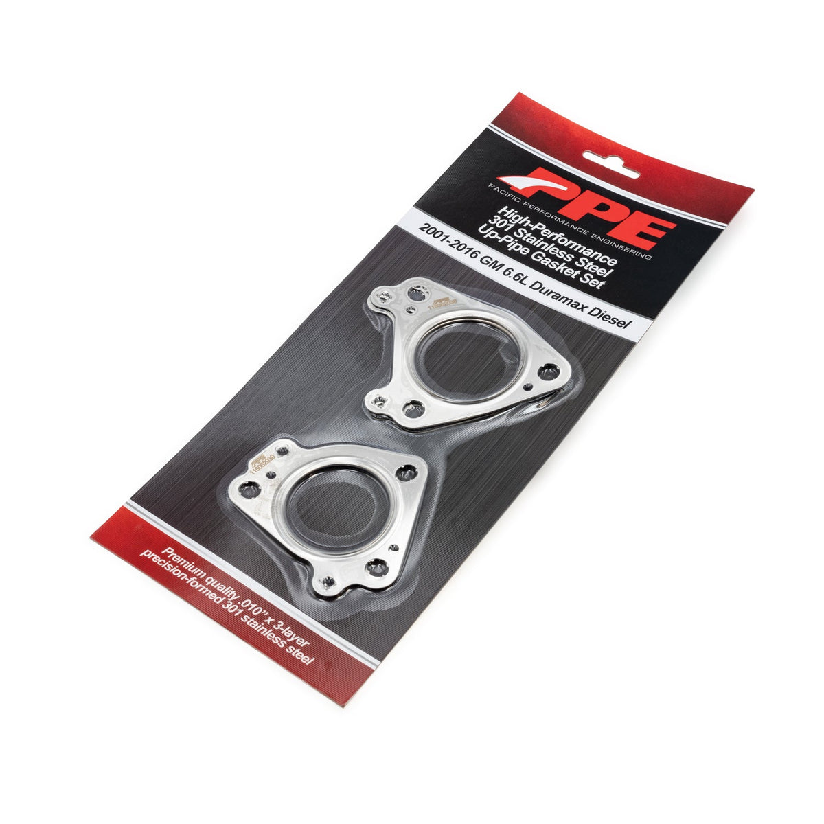 Pacific Engineering PPE High Flow Exhaust Manifolds and Up-Pipes Kit - 2004.5-2005 GM 6.6L LLY California Emissions - Silver 116111435 | 116111435