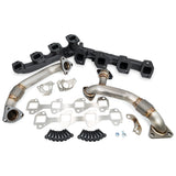 Pacific Engineering PPE Power High Flow Exhaust Manifold and Up-Pipe Kit - 2006-2007 GM 6.6L LBZ California Emissions - Black 116111620 | 116111620