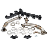 Pacific Engineering PPE High Flow Exhaust Manifolds and Up-Pipes Kit - 2007.5-2010 GM 6.6L LMM California Emissions - Black 116111820 | 116111820