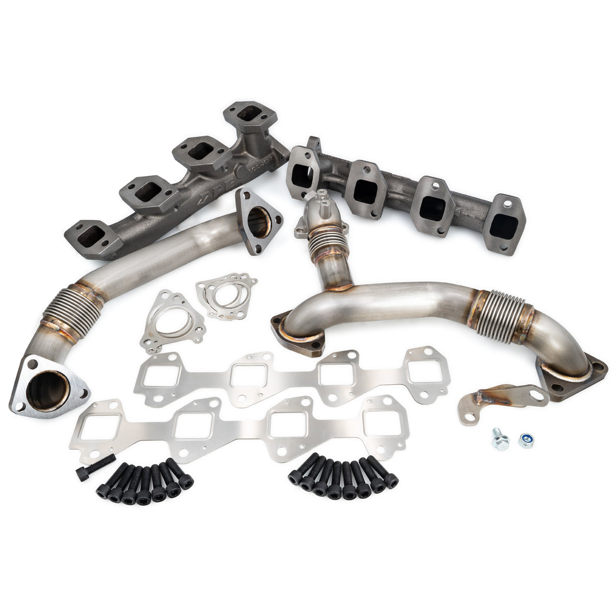 Pacific Engineering PPE High Flow Exhaust Manifolds and Up-Pipes Kit - 2011-2016 GM 6.6L LML California Emissions - Raw 116112000 | 116112000