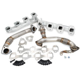 Pacific Engineering PPE Power High Flow Exhaust Manifold and Up-Pipe Kit - 2011-2016 GM 6.6L LML California Emissions - Silver 116112035 | 116112035