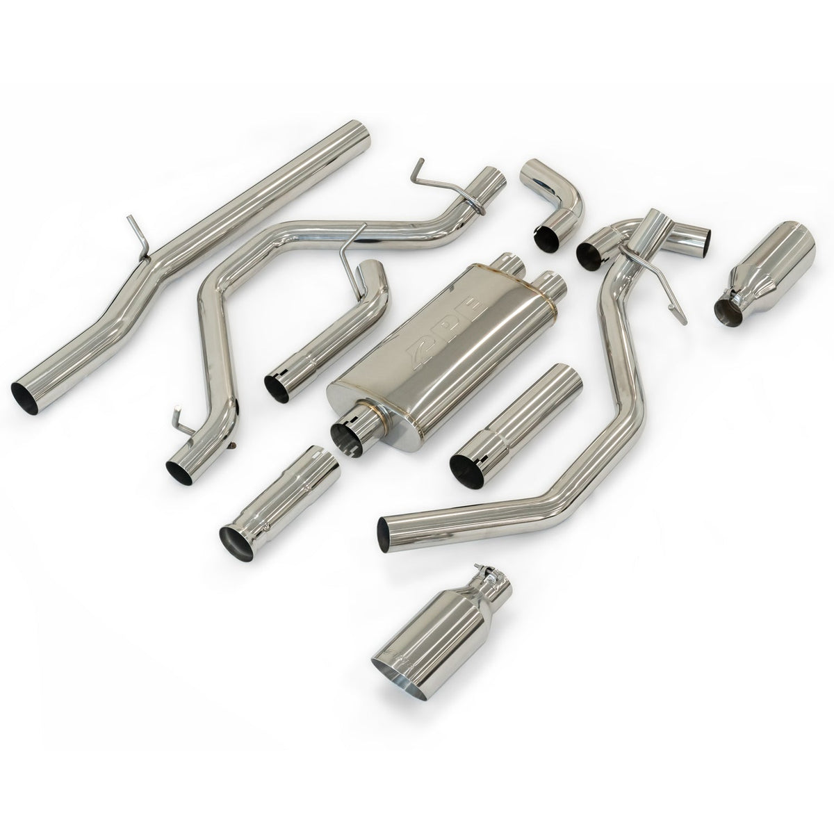 Pacific Engineering PPE Power Exhaust System Cat-Back 2.5 w tips - Raw Pol - GM 5.3L 2009-2013 117030030 | 117030030