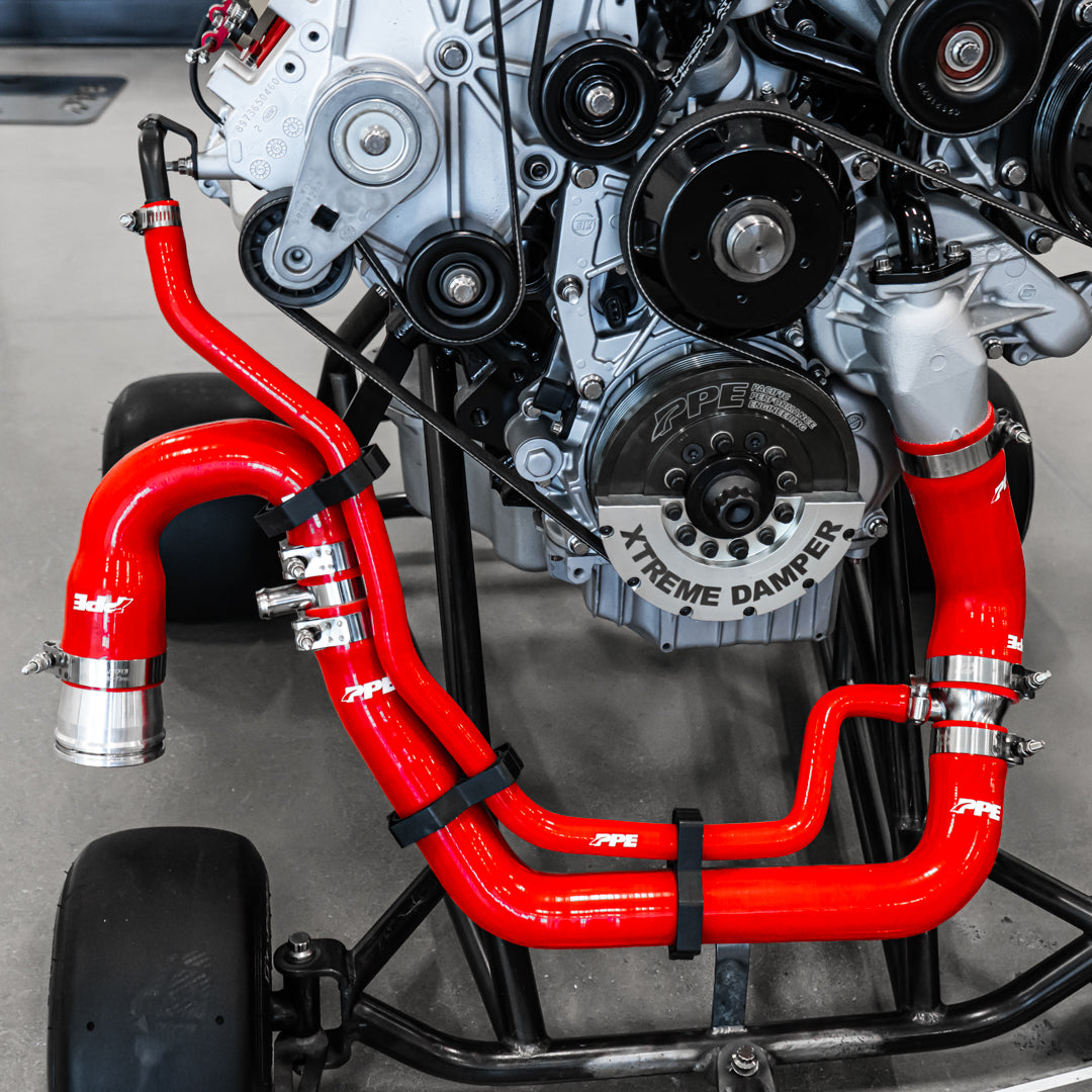 Pacific Engineering PPE Power Coolant Hose Kit - GM 6.6L Duramax 2006-2010 LBZ LMM - Red 119021200 | 119021200